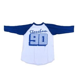 Vtg '90 Raglan Baseball Tee Stoneham Massachusetts Class of 1990 Alumni Alumnus